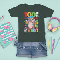 Funny 100th Day Of School Moo Deng T Shirt For Kid Cute Baby Hippo Colorful 100 Days - Wonder Print Shop