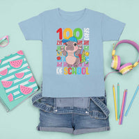 Funny 100th Day Of School Moo Deng T Shirt For Kid Cute Baby Hippo Colorful 100 Days - Wonder Print Shop