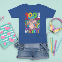 Funny 100th Day Of School Moo Deng T Shirt For Kid Cute Baby Hippo Colorful 100 Days - Wonder Print Shop