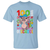Funny 100th Day Of School Moo Deng T Shirt Cute Baby Hippo Colorful 100 Days - Wonder Print Shop