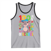 Funny 100th Day Of School Moo Deng Tank Top Cute Baby Hippo Colorful 100 Days