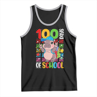 Funny 100th Day Of School Moo Deng Tank Top Cute Baby Hippo Colorful 100 Days