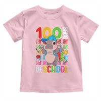 Funny 100th Day Of School Moo Deng Toddler T Shirt Cute Baby Hippo Colorful 100 Days