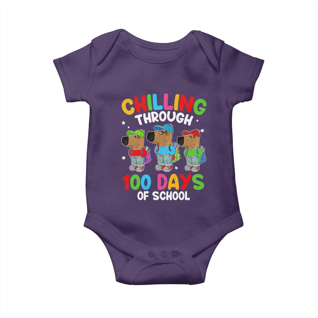 Funny Chilling Through 100 Days Of school Baby Onesie