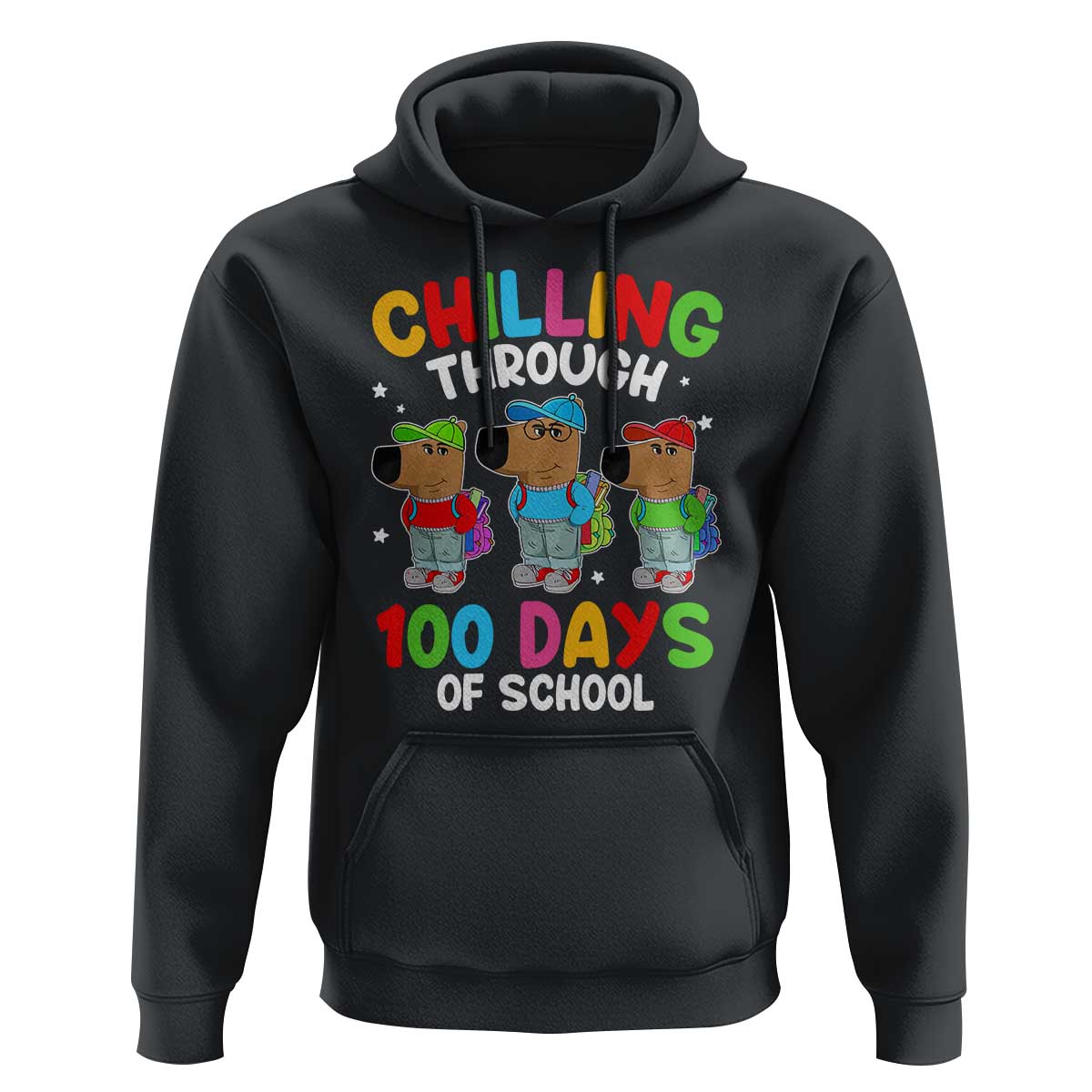 Funny Chilling Through 100 Days Of school Hoodie