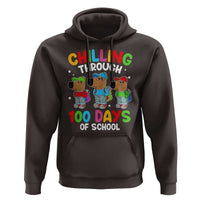 Funny Chilling Through 100 Days Of school Hoodie