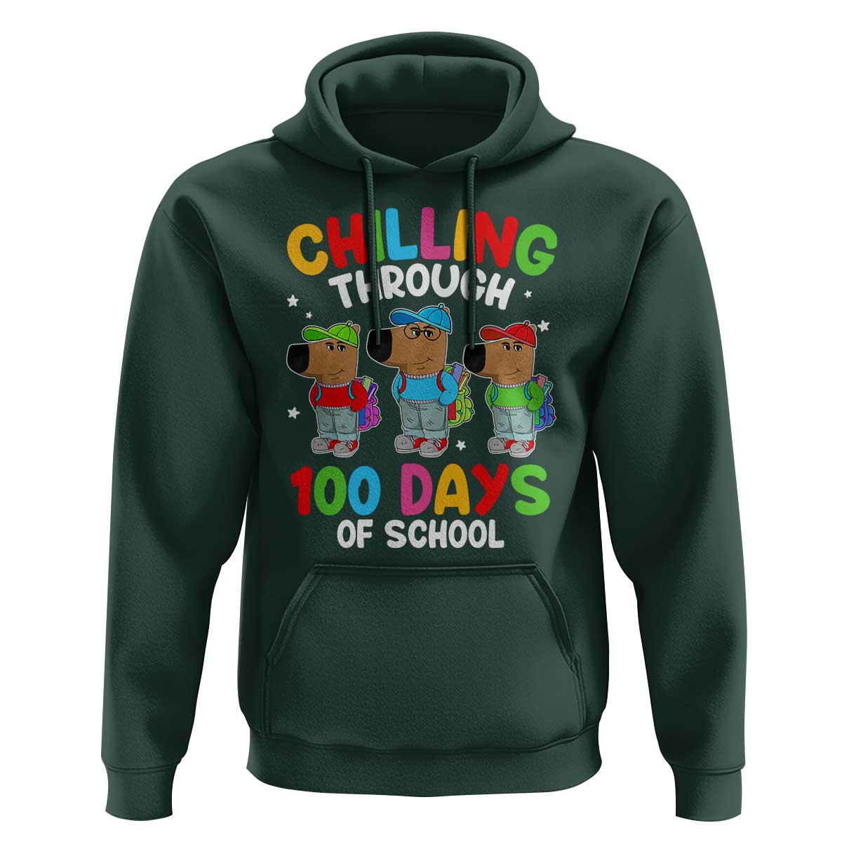 Funny Chilling Through 100 Days Of school Hoodie