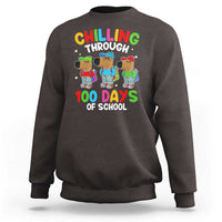 Funny Chilling Through 100 Days Of school Sweatshirt - Wonder Print Shop