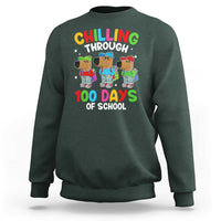 Funny Chilling Through 100 Days Of school Sweatshirt - Wonder Print Shop