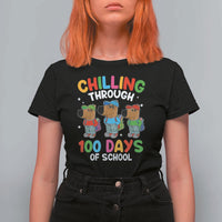 Funny Chilling Through 100 Days Of school T Shirt For Women - Wonder Print Shop