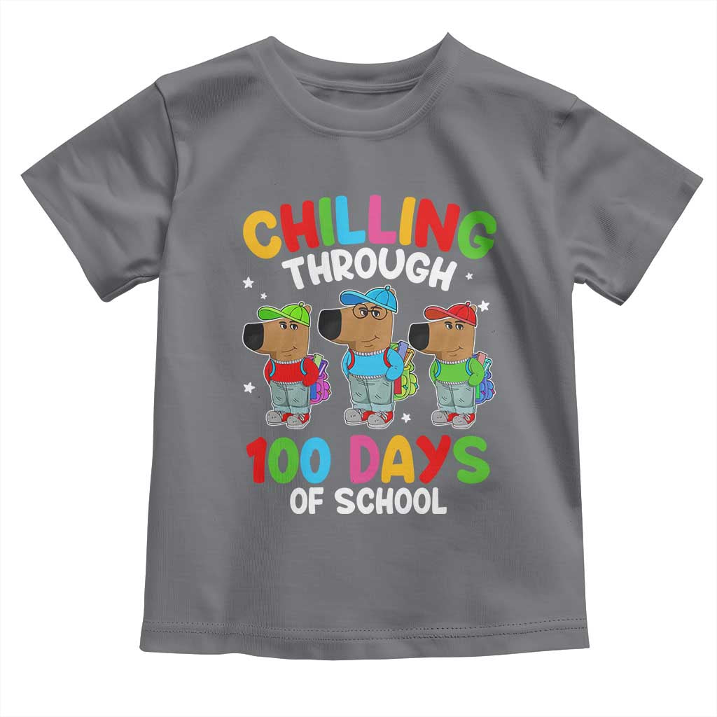 Funny Chilling Through 100 Days Of school Toddler T Shirt
