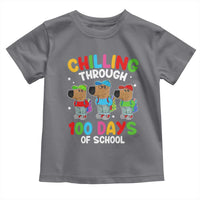 Funny Chilling Through 100 Days Of school Toddler T Shirt