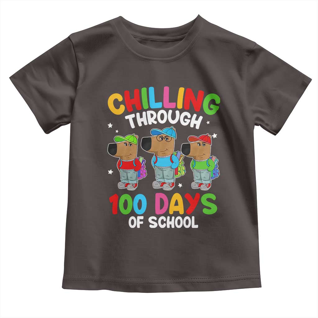 Funny Chilling Through 100 Days Of school Toddler T Shirt
