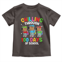 Funny Chilling Through 100 Days Of school Toddler T Shirt