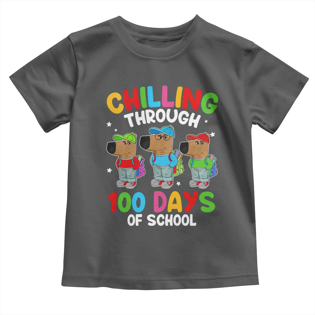 Funny Chilling Through 100 Days Of school Toddler T Shirt