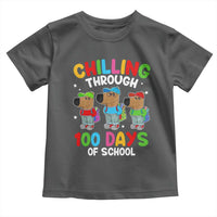 Funny Chilling Through 100 Days Of school Toddler T Shirt