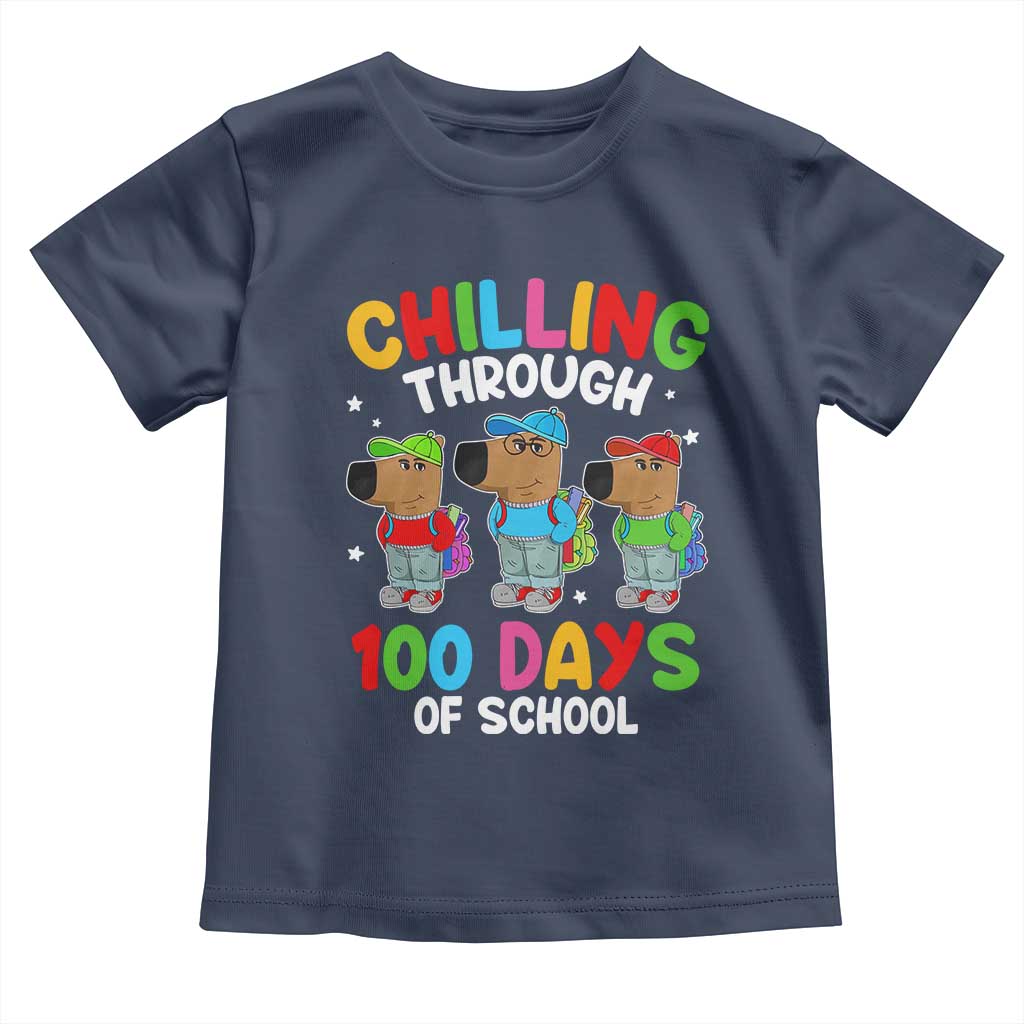 Funny Chilling Through 100 Days Of school Toddler T Shirt
