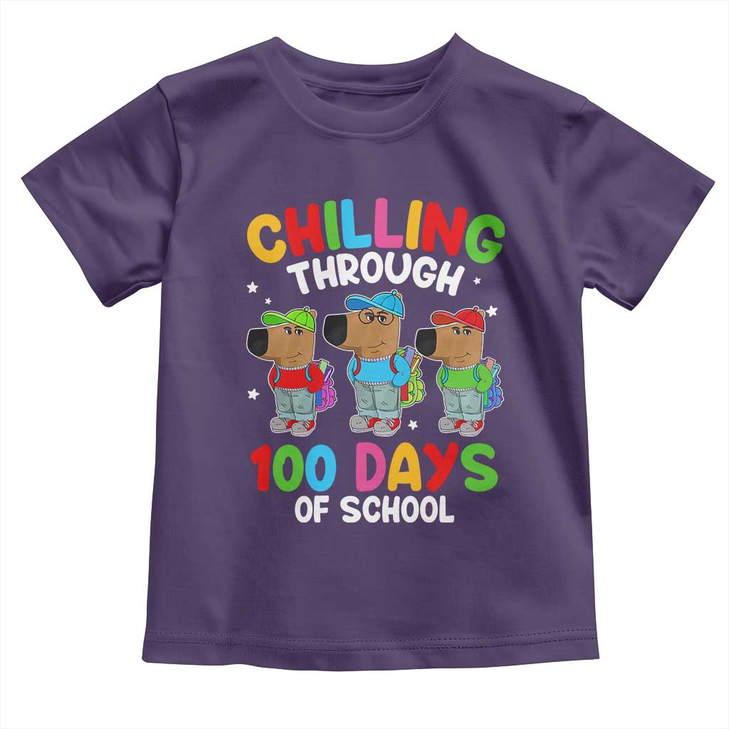 Funny Chilling Through 100 Days Of school Toddler T Shirt