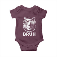 100th Day Of School Capybara Baby Onesie 100 Days Bruh Cool Capy Bara