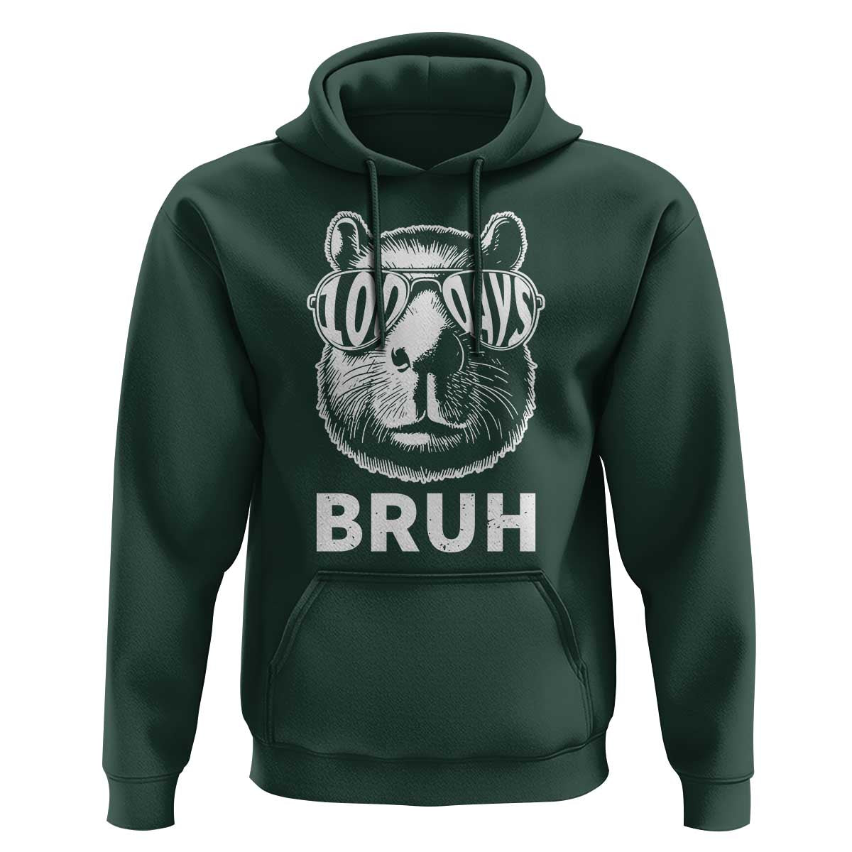 100th Day Of School Capybara Hoodie 100 Days Bruh Cool Capy Bara