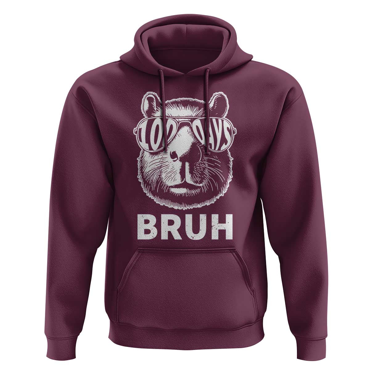 100th Day Of School Capybara Hoodie 100 Days Bruh Cool Capy Bara