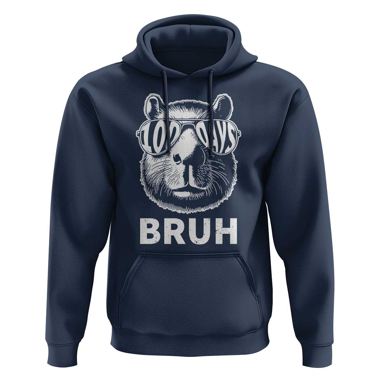 100th Day Of School Capybara Hoodie 100 Days Bruh Cool Capy Bara