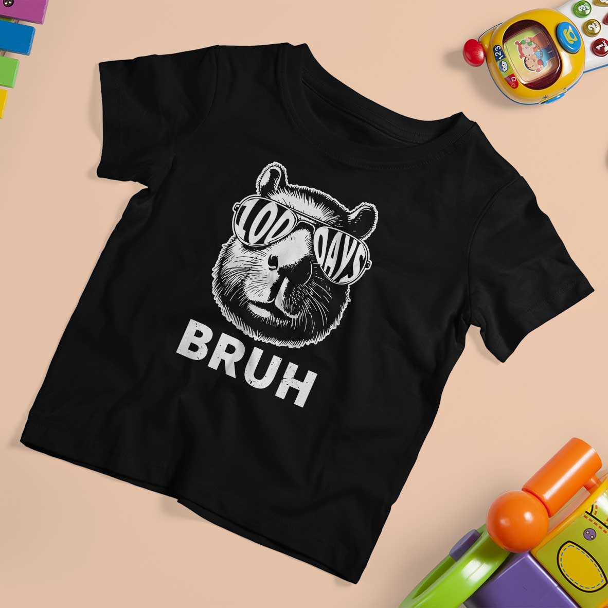 100th Day Of School Capybara T Shirt For Kid 100 Days Bruh Cool Capy Bara - Wonder Print Shop