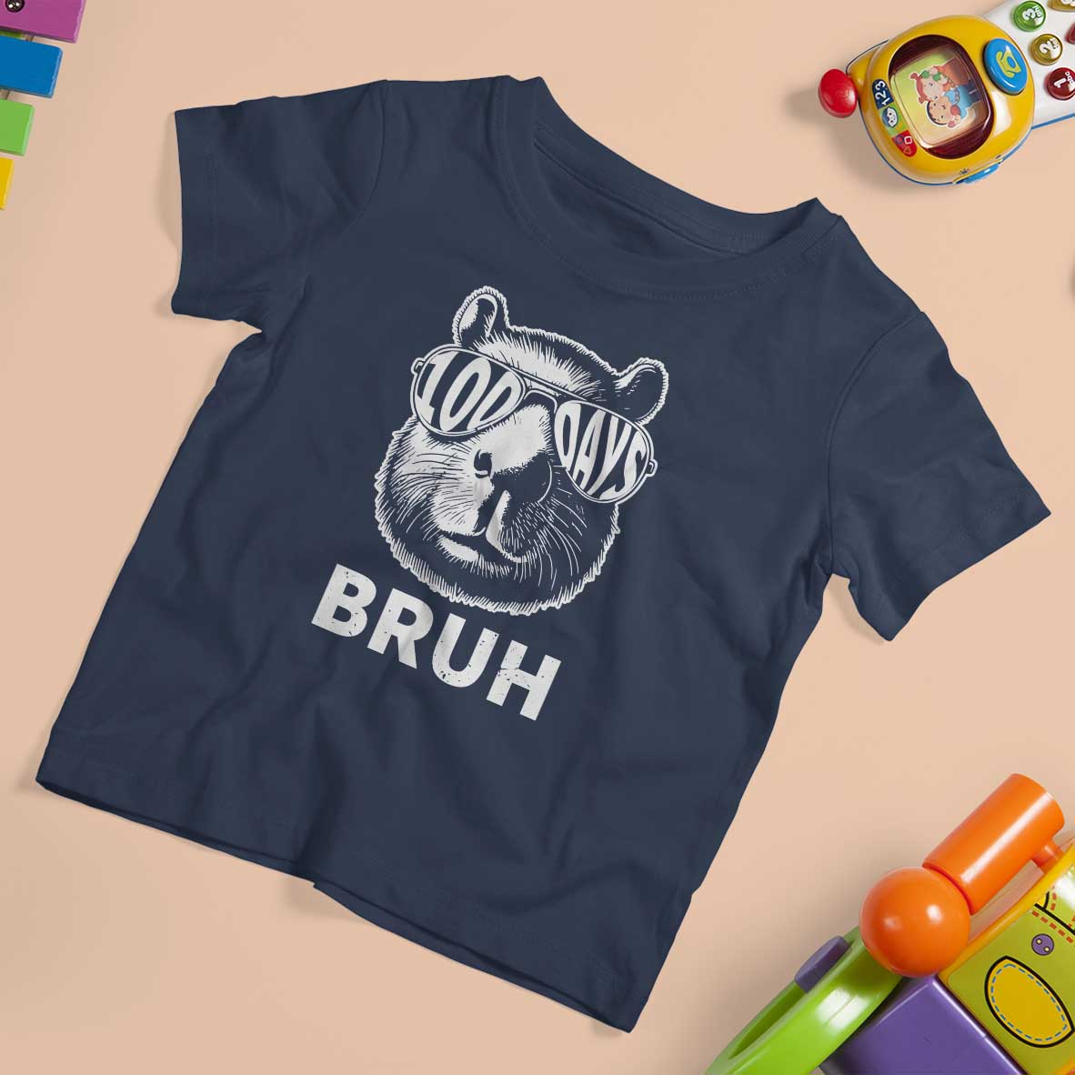 100th Day Of School Capybara T Shirt For Kid 100 Days Bruh Cool Capy Bara - Wonder Print Shop