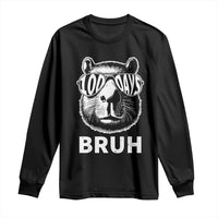 100th Day Of School Capybara Long Sleeve Shirt 100 Days Bruh Cool Capy Bara
