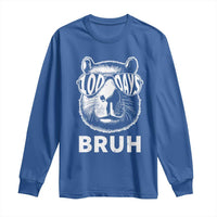 100th Day Of School Capybara Long Sleeve Shirt 100 Days Bruh Cool Capy Bara