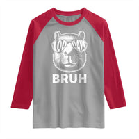 100th Day Of School Capybara Raglan Shirt 100 Days Bruh Cool Capy Bara