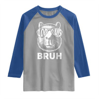 100th Day Of School Capybara Raglan Shirt 100 Days Bruh Cool Capy Bara