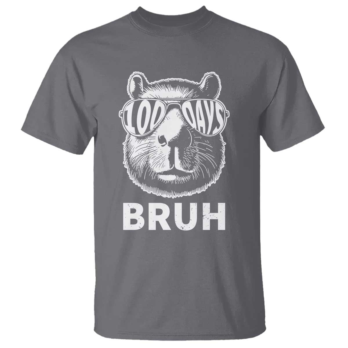 100th Day Of School Capybara T Shirt 100 Days Bruh Cool Capy Bara - Wonder Print Shop
