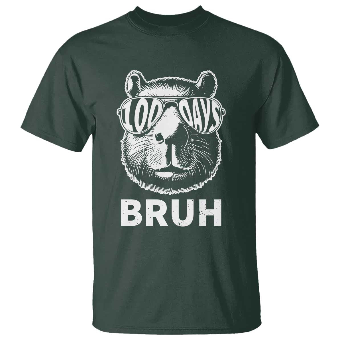 100th Day Of School Capybara T Shirt 100 Days Bruh Cool Capy Bara - Wonder Print Shop