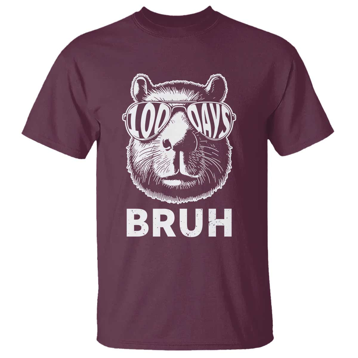 100th Day Of School Capybara T Shirt 100 Days Bruh Cool Capy Bara - Wonder Print Shop