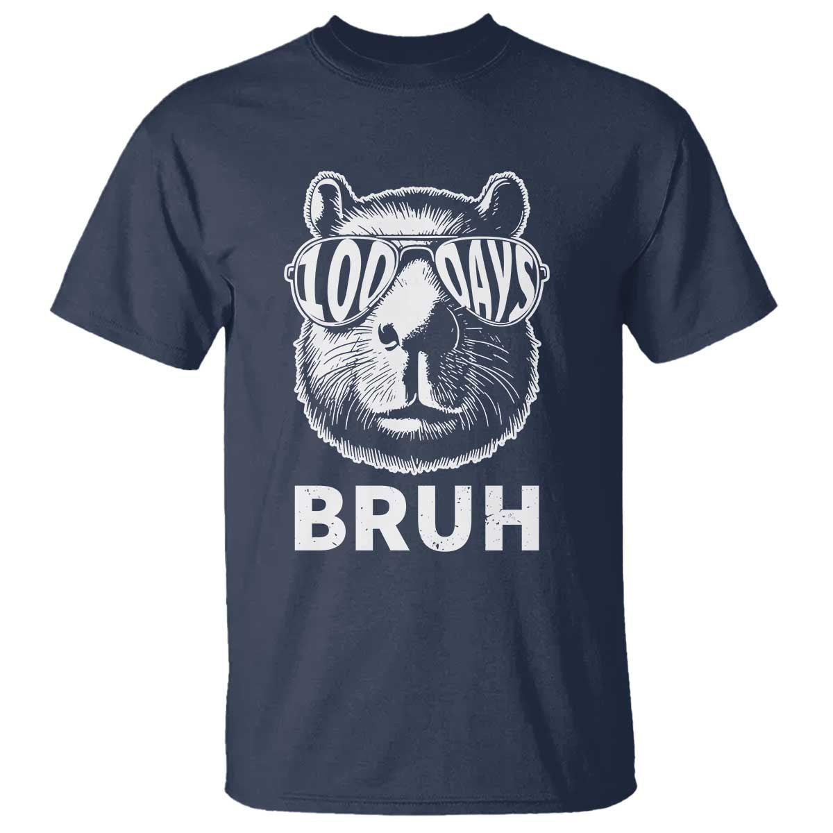 100th Day Of School Capybara T Shirt 100 Days Bruh Cool Capy Bara - Wonder Print Shop