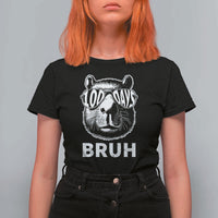 100th Day Of School Capybara T Shirt For Women 100 Days Bruh Cool Capy Bara - Wonder Print Shop
