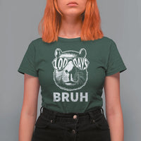 100th Day Of School Capybara T Shirt For Women 100 Days Bruh Cool Capy Bara - Wonder Print Shop