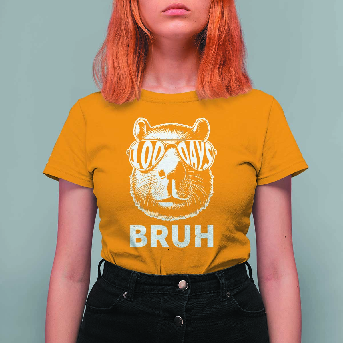 100th Day Of School Capybara T Shirt For Women 100 Days Bruh Cool Capy Bara - Wonder Print Shop