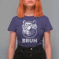 100th Day Of School Capybara T Shirt For Women 100 Days Bruh Cool Capy Bara - Wonder Print Shop