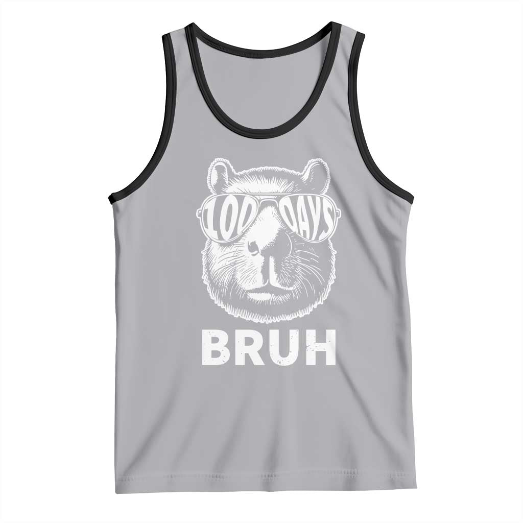100th Day Of School Capybara Tank Top 100 Days Bruh Cool Capy Bara