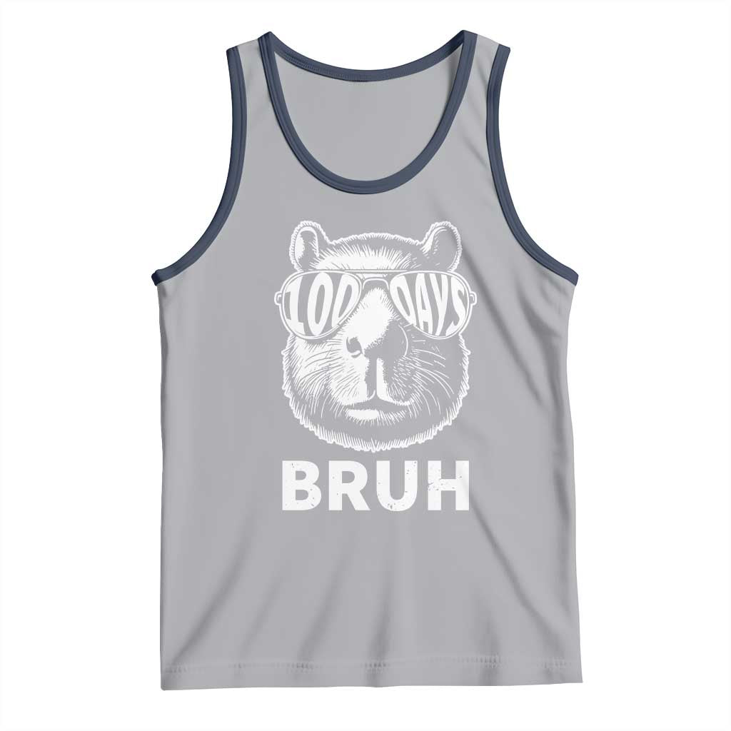 100th Day Of School Capybara Tank Top 100 Days Bruh Cool Capy Bara