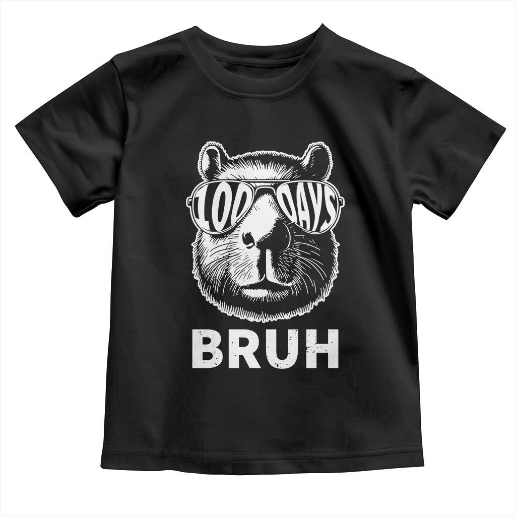 100th Day Of School Capybara Toddler T Shirt 100 Days Bruh Cool Capy Bara