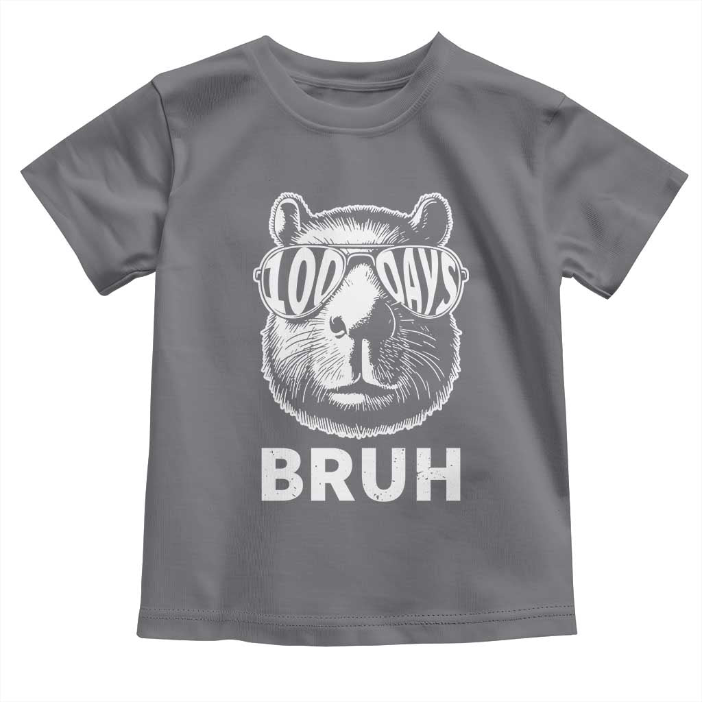 100th Day Of School Capybara Toddler T Shirt 100 Days Bruh Cool Capy Bara