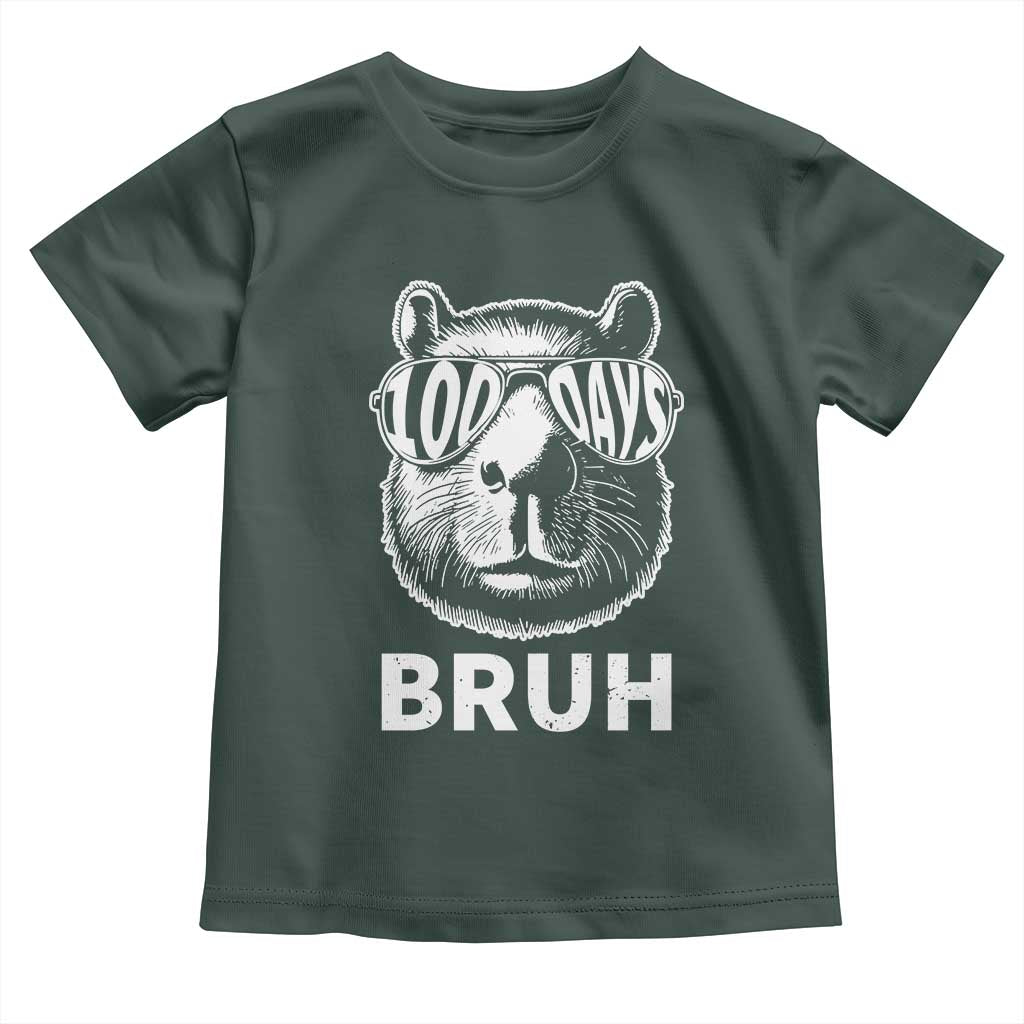100th Day Of School Capybara Toddler T Shirt 100 Days Bruh Cool Capy Bara
