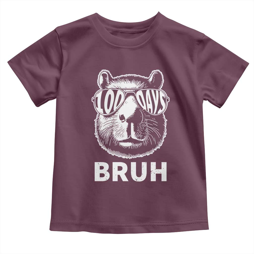 100th Day Of School Capybara Toddler T Shirt 100 Days Bruh Cool Capy Bara