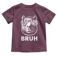 100th Day Of School Capybara Toddler T Shirt 100 Days Bruh Cool Capy Bara