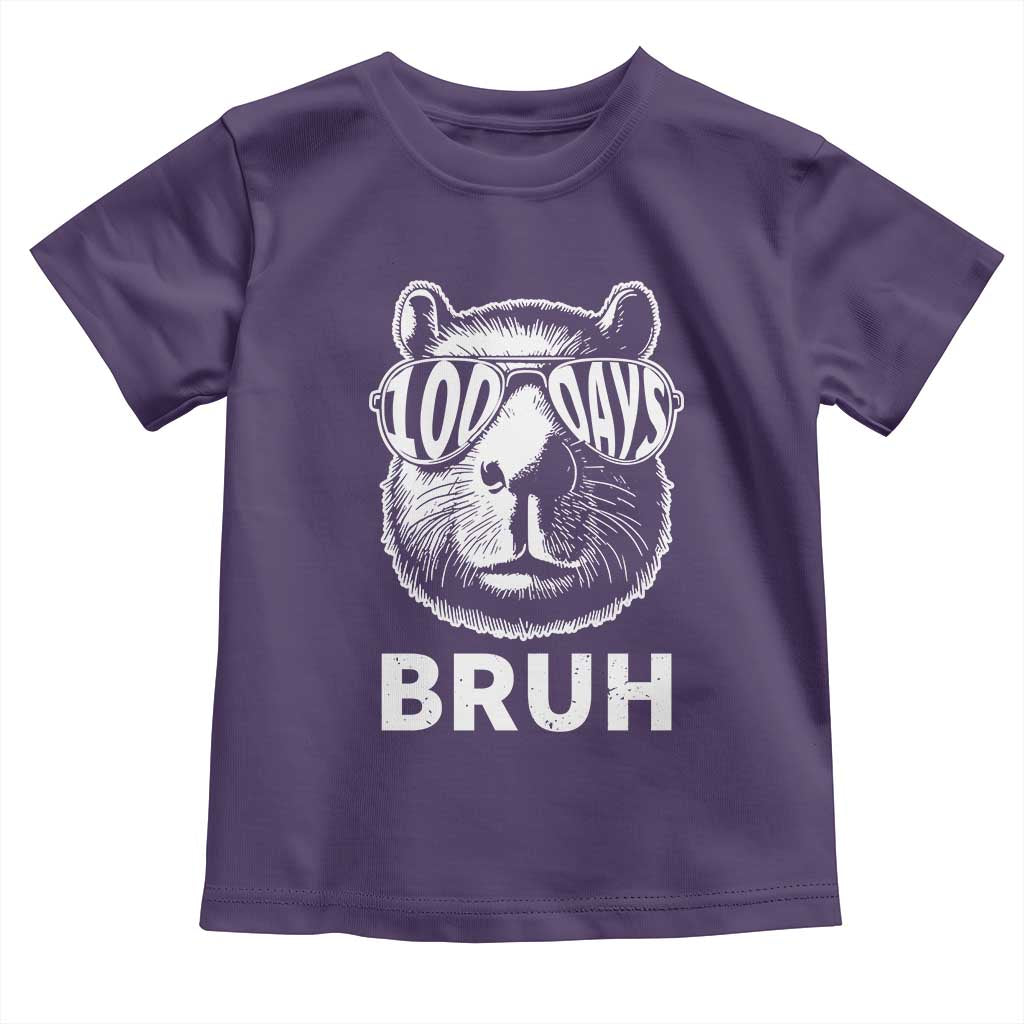 100th Day Of School Capybara Toddler T Shirt 100 Days Bruh Cool Capy Bara