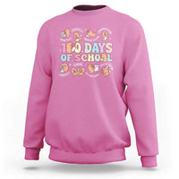 100th Day Of School Cute Capybara Sweatshirt Motor Skills Creativity Problem Solving Communication - Wonder Print Shop