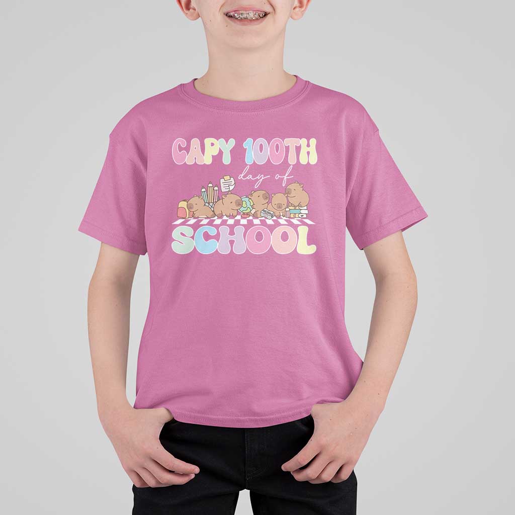 Capy 100 Days Of School Cute Capybara T Shirt For Kid - Wonder Print Shop